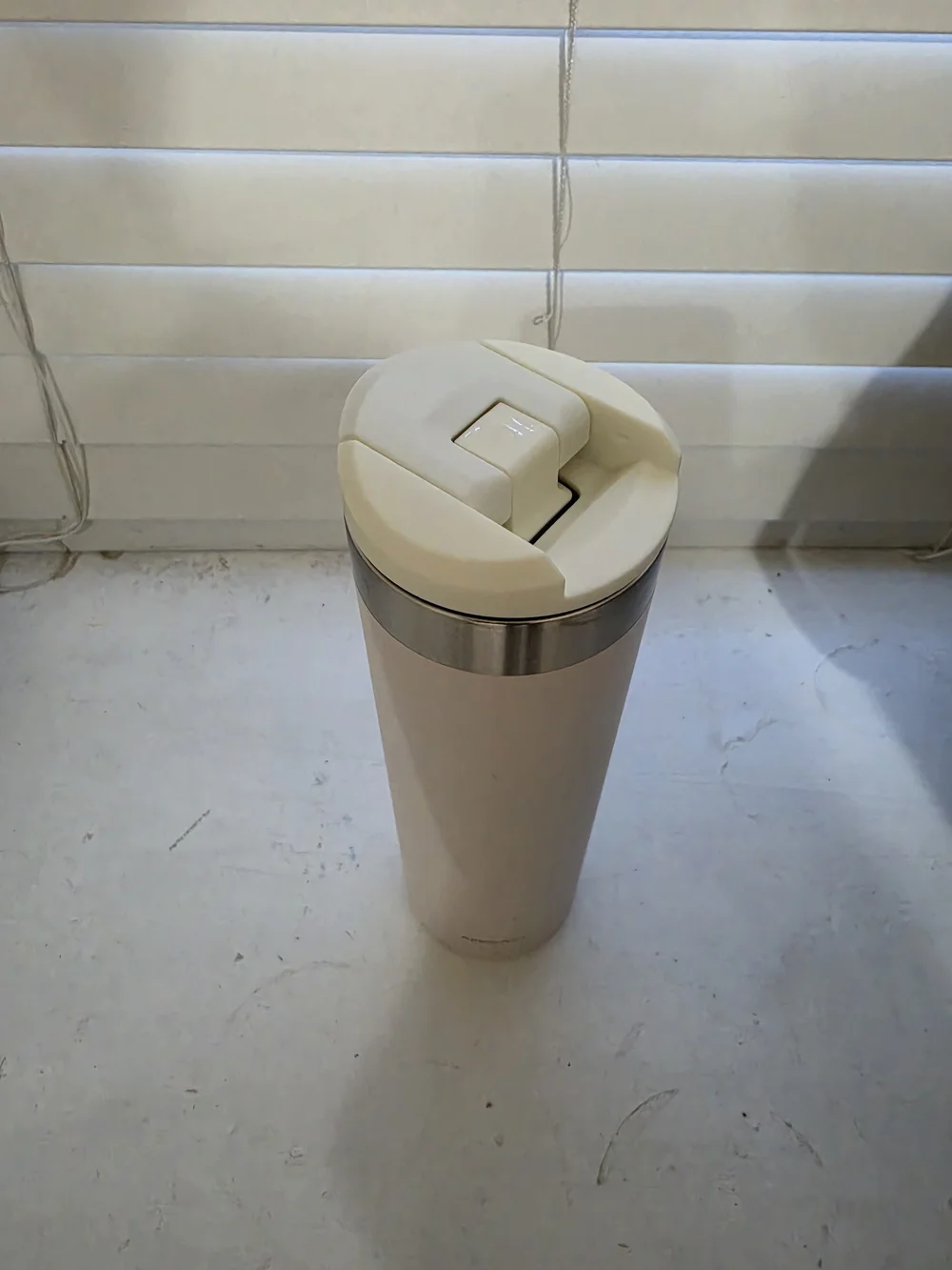 Stanley Blush Pink Travel Tumbler with Cream Lid